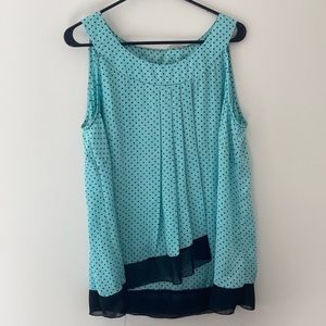 Zac and Rachel pleated layered polka dot tank